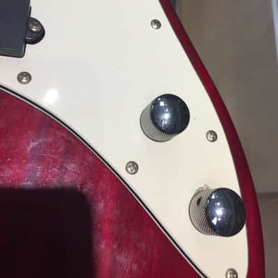 Fullerton Electric 4 Stings Bass Guitar, Red & White image 9