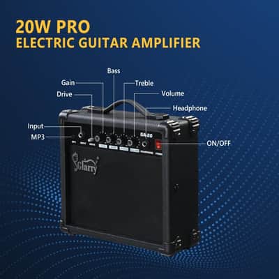 Glarry GST Electric Guitar HH Pickup - Dark Blue /20W Amplifier image 8