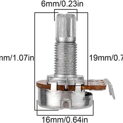 Guitar Potentiometer Audio Pots A100k Ohm Replacement for Electric Guitar Bass Volume Knob Pots Shaft L 18mm Pack of 10 image 2