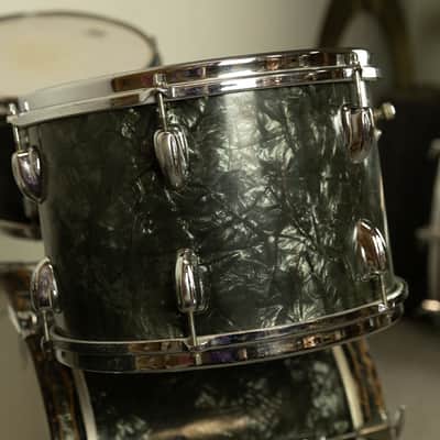 1962 Slingerland Black Diamond Pearl "Double Rail" Drum Set image 9