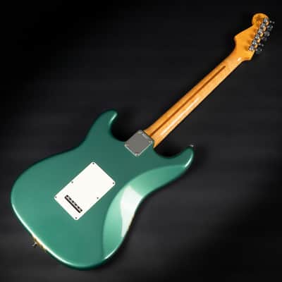 2012 Fender Custom Shop Custom Deluxe Stratocaster - Sherwood Green with Gold Racing Stripes | COA OHSC image 13
