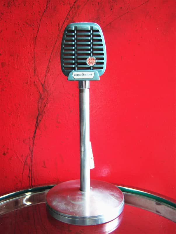 Vintage 1950's General Electric 97U20 / Shure 510C controlled reluctance microphone Hi Z w stand image 1