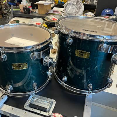 Mapex PRO M series 12x14&14x16 mtd. toms 2005 - see thru turquoise lacquer image 2