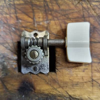 Vintage RARE 1966 Vox Super Lynx 3x3 Individual Bass Side Guitar Tuner plus Tuner Grommet and Original Installation Screws Luthier Parts #1 image 2