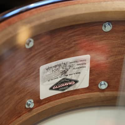 Craviotto Private Reserve 6.5X14" Snare Drum Bubinga (Lacquer Finish) image 12