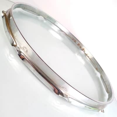 Ludwig 14"1.6mm Snare Drum Batter 10Lug Supraphonic Rim/Hoop Vintage 60s Chrome image 3