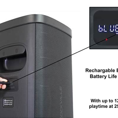 (2) Rockville BASS PARTY 65 V2 Rechargeable LED Wireless Link Bluetooth Speakers image 6