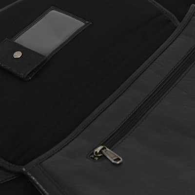 Harvest Fine Leather Black Buffalo & Canvas Gig Bag for Two Electric Bass Guitars image 19