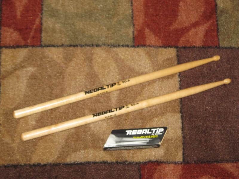 one pair (new old stock) near A+ condition Regal Tip SG-A sticks: maple wood / natural stain finish (with paper sleeve packaging) from 2000s / 2010s image 1