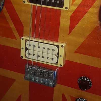 Hamer Special 1982 unique & rare union jack glitter & sparkle relic cherry & orange image 6