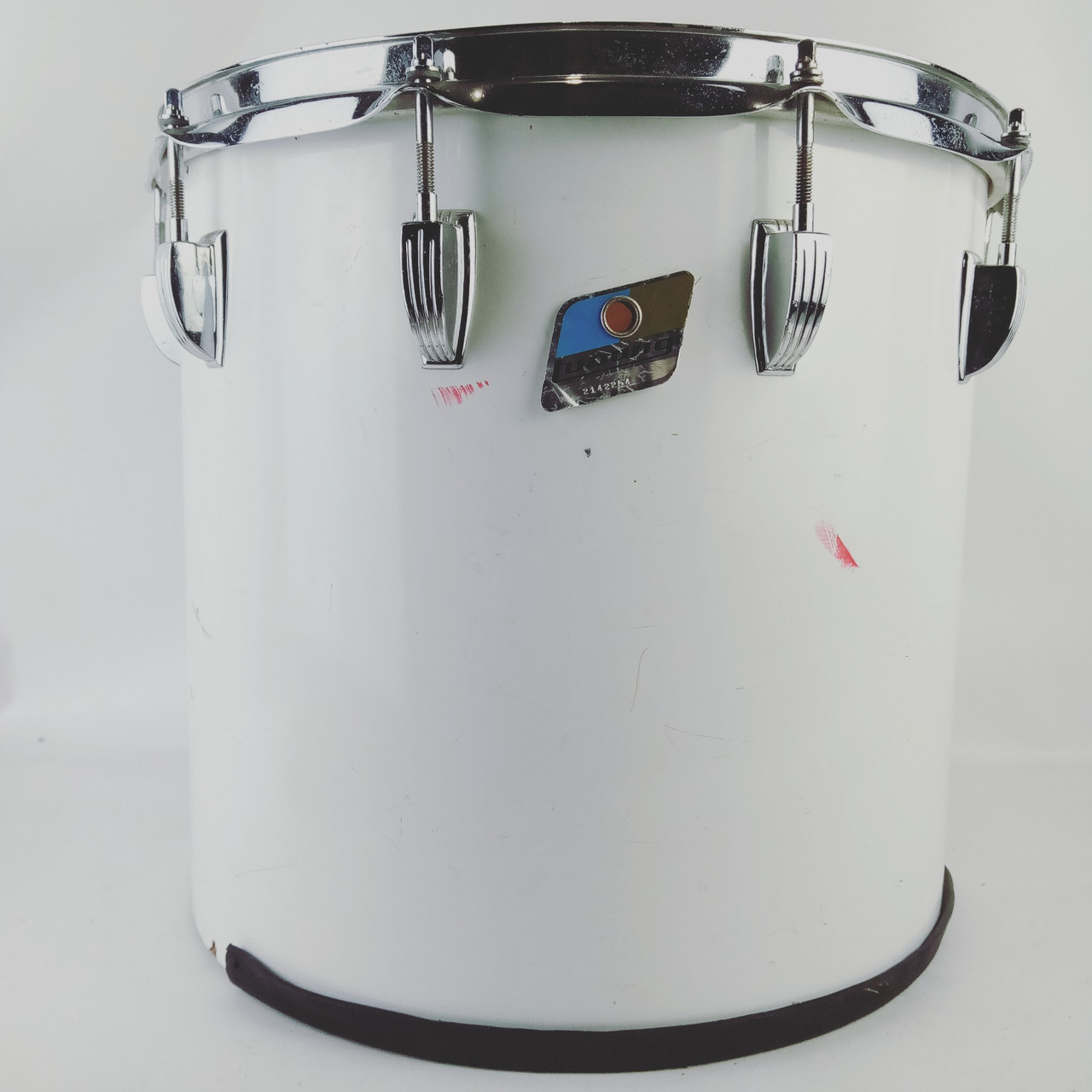 Ludwig 13x14" Concert Tom Drum White Cortex Wrap Vintage Blue/Olive 6Ply Maple* — main photograph