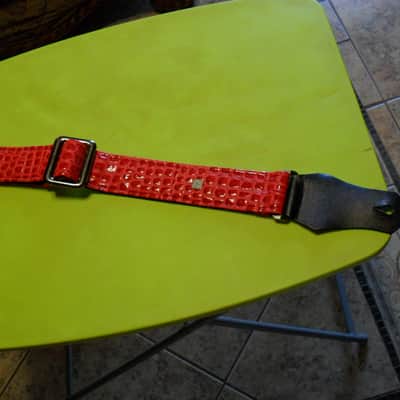 Get'm Get'm Aussie Gator Dragon Red Guitar and Bass Straps 2" - Aussie Gator Dragon Red image 2