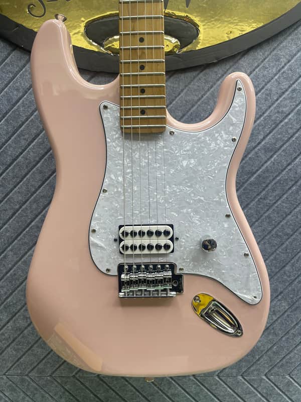 Harley Benton ST-62CC "Stink-182" SkunkWerx Inc. In-USA Fret Dress USA Stock Fast Ship Tom Delonge Blink UFO Dragonfire Shell Pink image 1