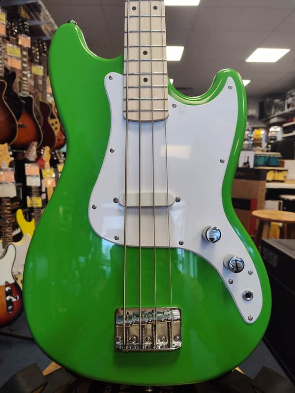 Squier Sonic Bronco MN WPG FSR Short Bass Guitar - Lime Green image 1