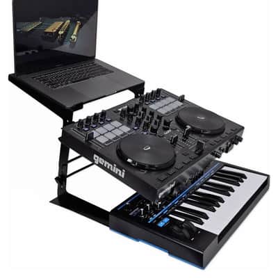 Rockville Dual Laptop+Controller Stand for M-Audio Oxygen 49 MK IV Keyboard image 7
