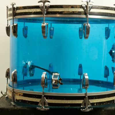 1970s Ludwig 14x22 Blue Vistalite Bass Drum image 8
