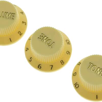 Set of 3 Cream ST Strat Style Guitar Knob Volume Tone Knobs image 1