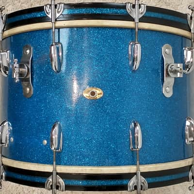 Slingerland 22/13/16/5.5x14" Radio King Drum Set - 1950's Blue Sparkle image 6