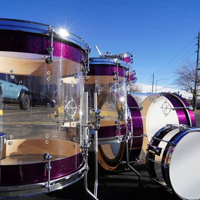 Dixon Artisan Select Proto - Maple/Acrylic 5pc Shell Pack - Deep Purple Sparkle Lacquer  | 12, 14, 14, 16, 22" image 7