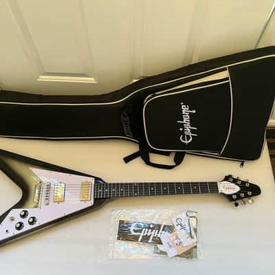 NEW Epiphone Flying V '70s Silverburst 1970s Case Papers_288 image 1