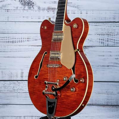 *DEMO* Gretsch Electromatic LTD Flame Okoume Broadkaster w/Bigsby | Roundup Orange image 5