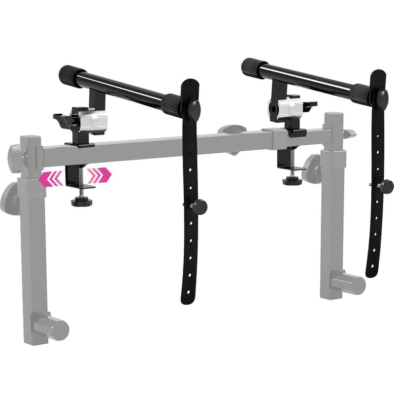 2 Tier Keyboard Stand Attachment - Arms Only - Adjustable Electric Digital Piano Stand For 54 - 88 Key Music Keyboards & Synths - Double Stand Extender For Square Tube Z Style Stands image 1