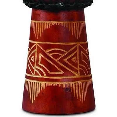 WORLD BEAT WOOD ART MD DJEMBE, RED W NAT image 2