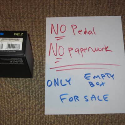 less than light average wear Boss EMPTY BOX for GE-7 Equalizer (NO pedal / NO paperwork) specifically from 2017 -  but can be a home for other year GE7 pedal) outside of box is black with blue, light green, & white graphic image 1