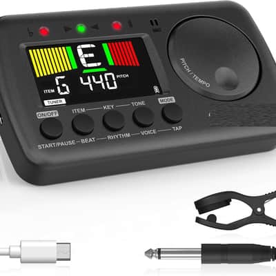 Digital Metronome Tuner 3 in 1, English Vocal Counting Metronome with Tap Tempo, Chromatic Tuner Tone Generator Rechargeable image 1