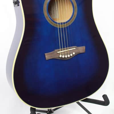 Eko Guitar NXT Series Dreadnouth Cutaway Acoustic Electric Guitar - Blue Sunburst 06217007 image 4