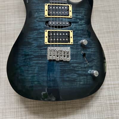 Brian Moore MC 1 mid to late 1990's - Blue Black figured top Graphite neck, image 5