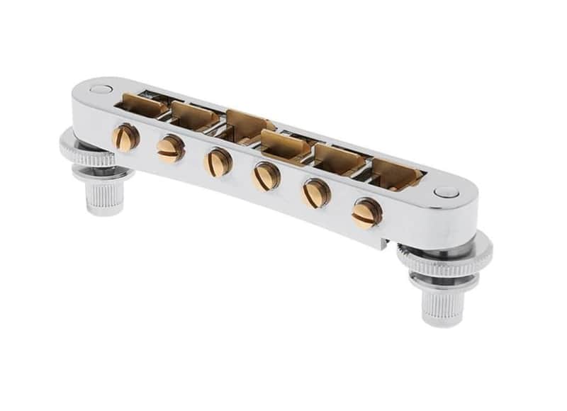 Schaller Germany GTM Tune-O-Matic Bridge with M5 Studs/Inserts, CHROME image 1