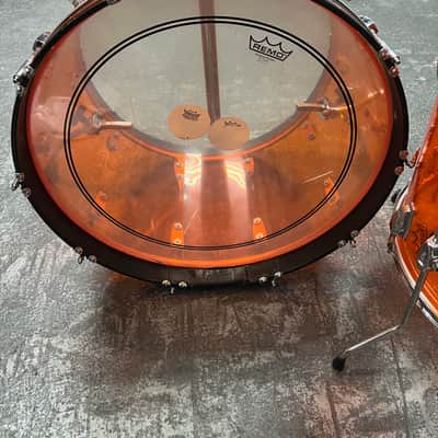 1974 Vintage Ludwig Vistalite 3-Piece Drum Set, Orange image 20