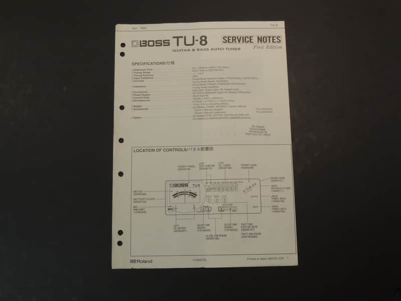 Boss TU-8 Service Notes [Three Wave Music] image 1