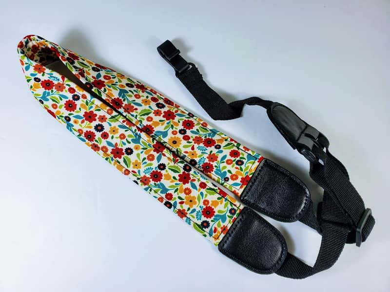 Flower Ukulele Strap - Colorful-Handmade - Cool Ukulele Strap - Button Free - Universal Strap image 1