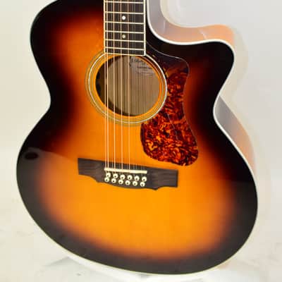 Guild F-2512CE Deluxe 12-String Cutaway Jumbo Acoustic Electric Guitar, Antique Burst image 3