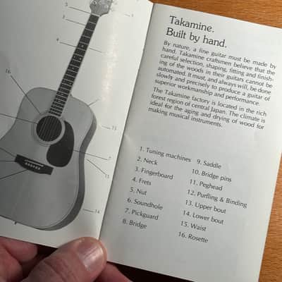 Vintage 1991 Takamine Acoustic Guitar Owner's Manual image 3