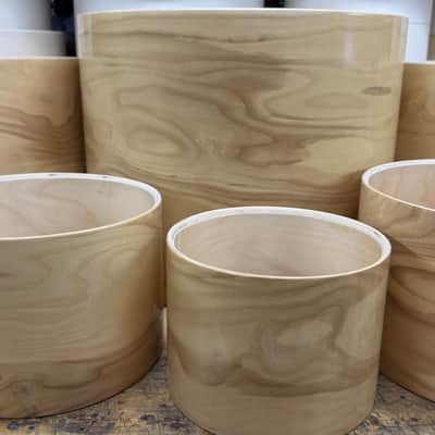OLIVE ASH exotic wood and Maple 7 pcs shell set - 5 ply core shells - Clear gloss polished BEST OFFERS ACCEPTED! image 4