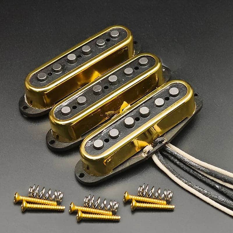 Alnico III Gold Guitar Strat Style Single Coil Pickups Set image 1