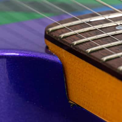 Metallic Purple Partscaster Super Strat Geometric Shapes w/ Kramer Neck, Dean Body, Hamer USA Pickup, Floyd Rose image 8