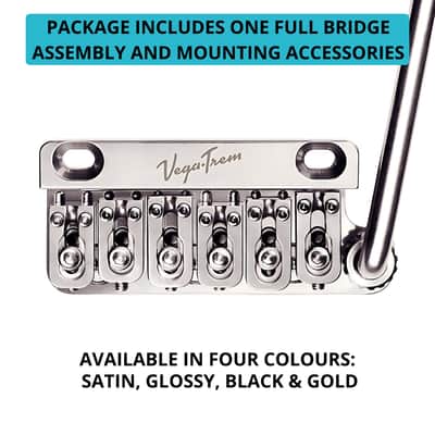 Vega-Trem VT1 Ultra-Trem 2-Points Stratocaster Guitar Tremolo Bridge For Strat No Mods Easy Installation (Glossy, Right) image 2