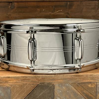 1960s Slingerland No. 130 Gene Krupa Sound King 5x14 8-Lug Chrome Over Brass Snare Drum w/ Zoomatic Strainer image 5