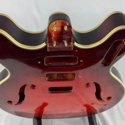 Harmony H-78 Hollow Body Electric Guitar Body  1964 Red Burst image 12