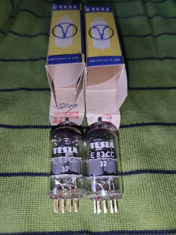NEW TESLA E83CC 12ax7 ecc83 frame grid matched pair NOS NIB vacuum tubes not JJ image 1