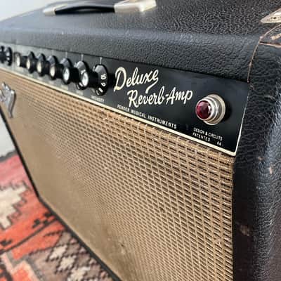 Vintage 1965 Fender USA Deluxe Reverb '60s Blackface Combo Tube Electric Guitar Amp 1960s image 6