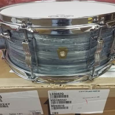 Ludwig *Pre-Order* Legacy Mahogany Vintage Blue Oyster Jazz Fest 5.5x14" Snare Drum w/Internal Muffler | Made in the USA | NEW | Special Order | Authorized Dealer image 1