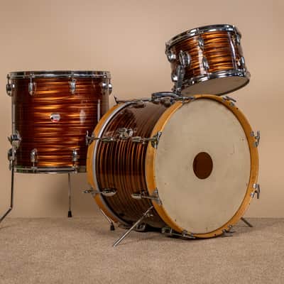 1970s Tempro Tiger Eye's Pearl Drum Set 14x20 8x12 and 16x16 image 1