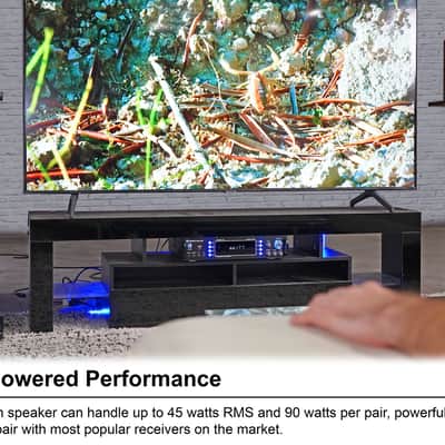 (2) Rockville RockShelf 58D 360w Dark Wood 5.25" Bookshelf Speakers+28" Stands image 16