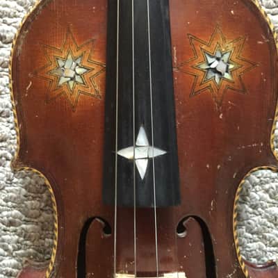 Early 1900's Vintage Gypsy Violin with Beautiful Inlay Detail image 15