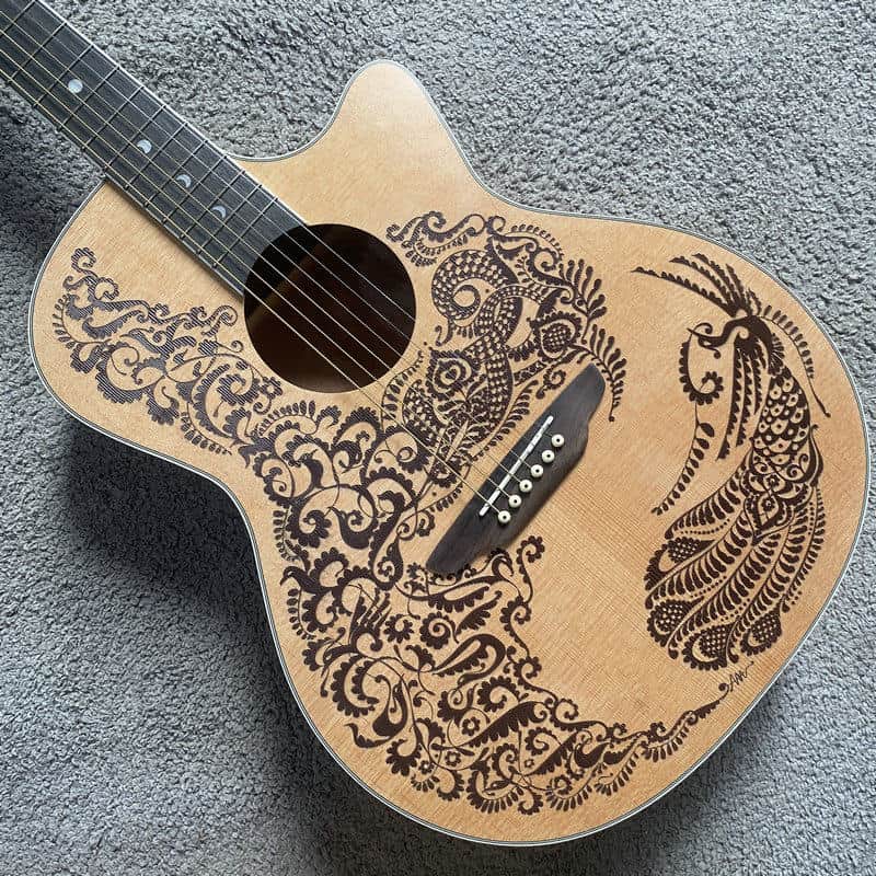 Luna Phoenix 40 Inch Acoustic Guitar, Spruce Top, Mahogany Body, Pau Ferro Fingerboard image 1